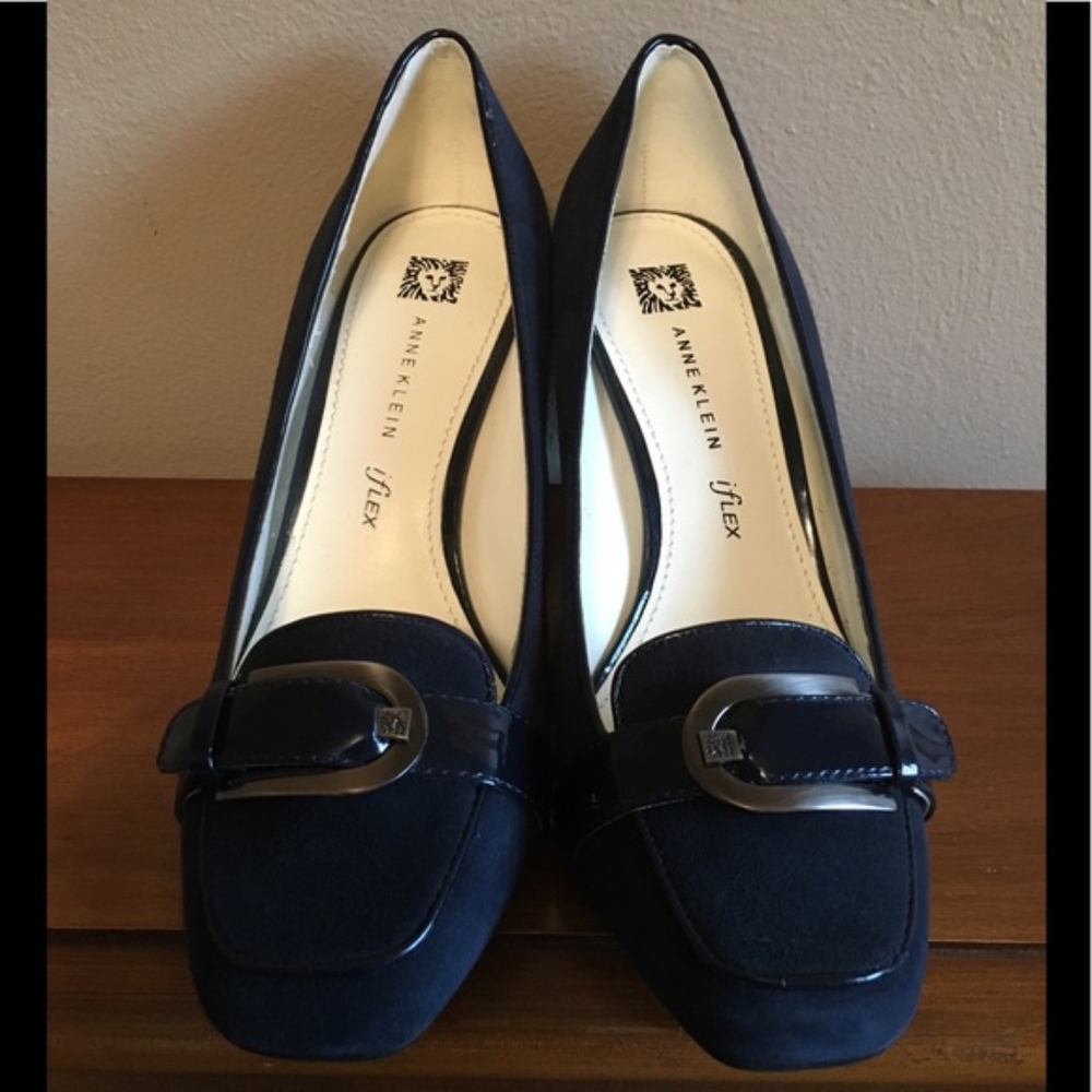 Anne Klein Blue Suede High Heel Shoes